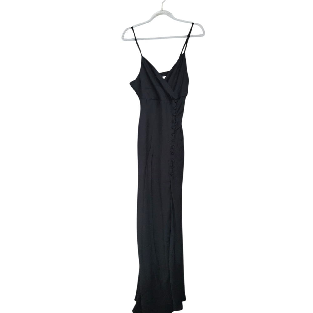 Black Sleeveless V-Neck Slip Maxi Dress